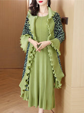 HEYFANCYSTYLE Luxury Japanese Pleats Dress and Cardigan Formal Cruise Ensemble